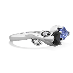 Onyx Floral Elegance 14K White Gold ring R5790