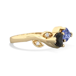 Onyx Floral Elegance 14K Yellow Gold ring R5790