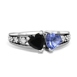 Onyx Heart To Heart 14K White Gold ring R3342