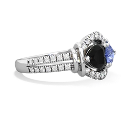 Onyx Art-Deco Keepsake 14K White Gold ring R5630