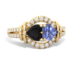 Onyx Art-Deco Keepsake 14K Yellow Gold ring R5630