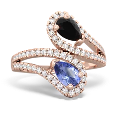 Onyx Diamond Dazzler 14K Rose Gold ring R3000