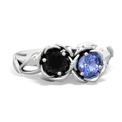 Onyx Rose Garden 14K White Gold ring R5510