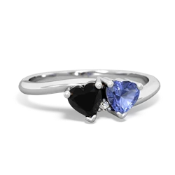 Onyx Sweethearts 14K White Gold ring R5260