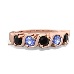 Onyx Anniversary Band 14K Rose Gold ring R2089