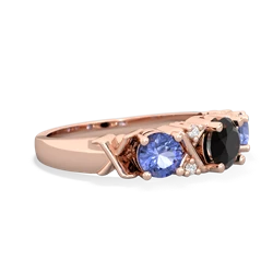 Onyx Hugs And Kisses 14K Rose Gold ring R5016