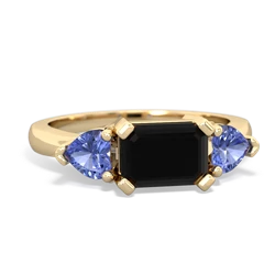 Onyx Three Stone 14K Yellow Gold ring R5235