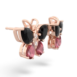 Onyx Butterfly 14K Rose Gold earrings E2215