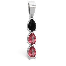 Onyx Dew Drops 14K White Gold pendant P2251