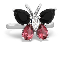 Onyx Butterfly 14K White Gold ring R2215