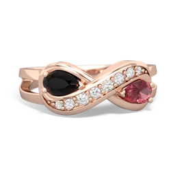 Onyx Diamond Infinity 14K Rose Gold ring R5390