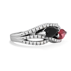 Onyx Diamond Rivers 14K White Gold ring R3070