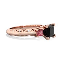 Onyx Eternal Embrace Engagement 14K Rose Gold ring C2001