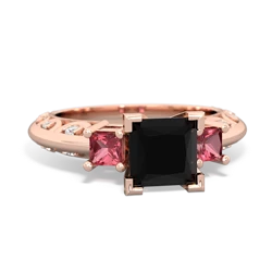 Onyx Eternal Embrace Engagement 14K Rose Gold ring C2001