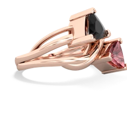 Onyx Split Band Swirl 14K Rose Gold ring R2341