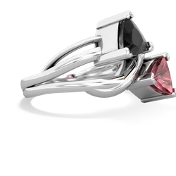 Onyx Split Band Swirl 14K White Gold ring R2341