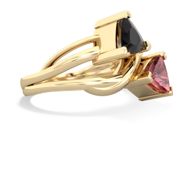 Onyx Split Band Swirl 14K Yellow Gold ring R2341