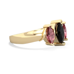 Onyx Three Peeks 14K Yellow Gold ring R2433