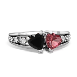 Onyx Heart To Heart 14K White Gold ring R3342