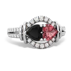 Onyx Art-Deco Keepsake 14K White Gold ring R5630