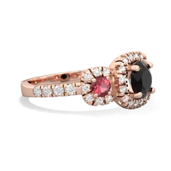 Onyx Regal Halo 14K Rose Gold ring R5350