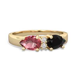 Onyx Pear Bowtie 14K Yellow Gold ring R0865