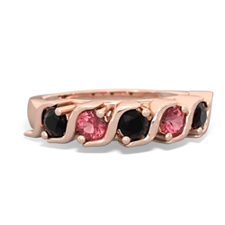 Onyx Anniversary Band 14K Rose Gold ring R2089