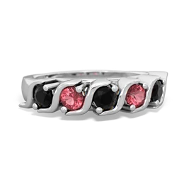 Onyx Anniversary Band 14K White Gold ring R2089