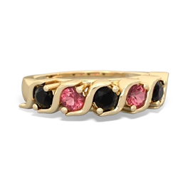 Onyx Anniversary Band 14K Yellow Gold ring R2089