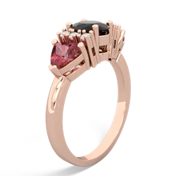 Onyx Antique Style Three Stone 14K Rose Gold ring R2186