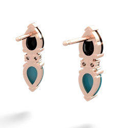 Onyx Bowtie Drop 14K Rose Gold earrings E0865