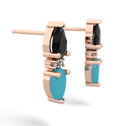 Onyx Bowtie Drop 14K Rose Gold earrings E0865