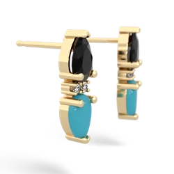 Onyx Bowtie Drop 14K Yellow Gold earrings E0865