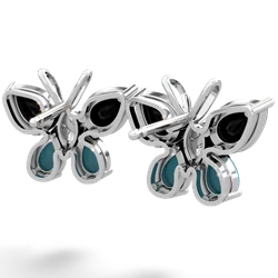 Onyx Butterfly 14K White Gold earrings E2215