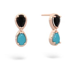 Onyx Infinity 14K Rose Gold earrings E5050