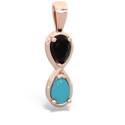 Onyx Infinity 14K Rose Gold pendant P5050