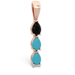 Onyx Dew Drops 14K Rose Gold pendant P2251