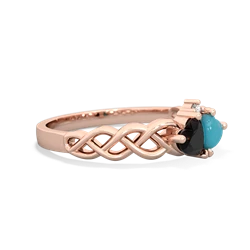 Onyx Heart To Heart Braid 14K Rose Gold ring R5870