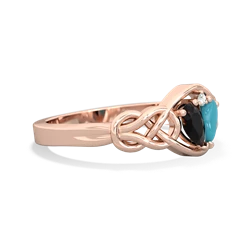 Onyx Celtic Love Knot 14K Rose Gold ring R5420