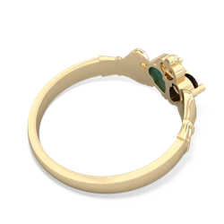 Onyx 'Our Heart' Claddagh 14K Yellow Gold ring R2388