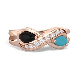 Onyx Diamond Infinity 14K Rose Gold ring R5390