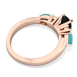 Onyx 6Mm Round Eternal Embrace Engagement 14K Rose Gold ring R2005