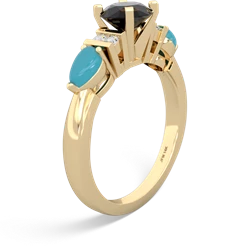 Onyx 6Mm Round Eternal Embrace Engagement 14K Yellow Gold ring R2005