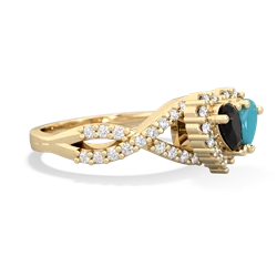 Onyx Diamond Twist 'One Heart' 14K Yellow Gold ring R2640HRT