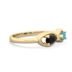 Onyx Infinity 14K Yellow Gold ring R5050