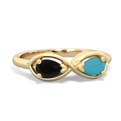 Onyx Infinity 14K Yellow Gold ring R5050