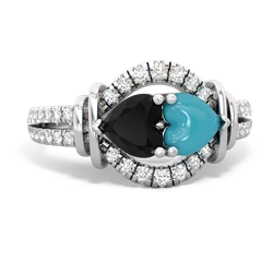 Onyx Art-Deco Keepsake 14K White Gold ring R5630