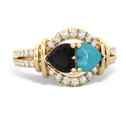 Onyx Art-Deco Keepsake 14K Yellow Gold ring R5630