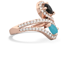 Onyx Diamond Dazzler 14K Rose Gold ring R3000