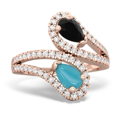 Onyx Diamond Dazzler 14K Rose Gold ring R3000